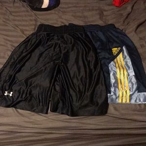 Lot of 2 Under Armour and Adidas Athletic Shorts